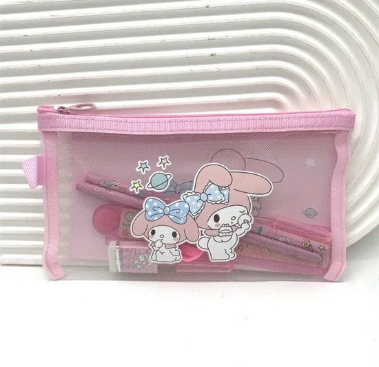 Sanrio - My Melody schrijfwarenset - met etui - cadeauset - geschenkset - Kuromi - Cinnamoroll - Hello Kitty - PomPomPurin - Pochacco - cadeau - Kawaii