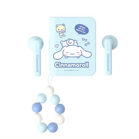 Sanrio - Cinnamoroll draadloze oordopjes - bluetooth oordopjes - in boekcover - boekvorm - met hanger - 6 uur speeltijd - Kawaii - Kuromi - Hello Kitty - My Melody - PomPomPurin - Pochacco