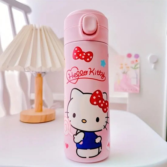 Sanrio - Hello Kitty drinkbeker - drinkfles - thermosfles roestvrijstaal - roze - RVS - Kuromi - Cinnamoroll - My Melody - PomPomPurin - Pochacco - cadeau Kawaii