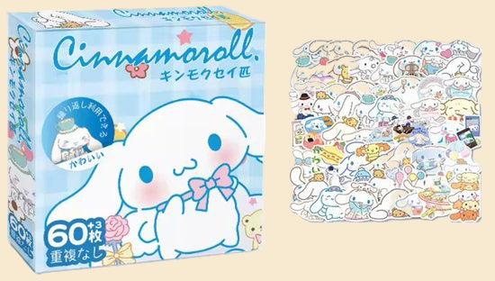 Sanrio - Cinnamoroll stickermix - 60 stuks - stickers - Kuromi - Hello Kitty - My Melody - PomPomPurin - Pochacco - Kawaii | Laptop | Ereader | Bullet Journal