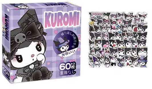 Sanrio - Kuromi stickermix - 60 stuks - stickers - Cinnamoroll - Hello Kitty - My Melody - PomPomPurin - Pochacco - Kawaii | Laptop | Ereader | Bullet Journal