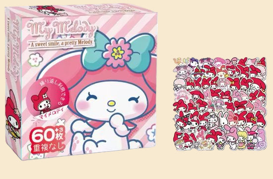 Sanrio - My Melody stickermix - 60 stuks - stickers - Cinnamoroll - Hello Kitty - Kuromi - PomPomPurin - Pochacco - Kawaii | Laptop | Ereader | Bullet Journal