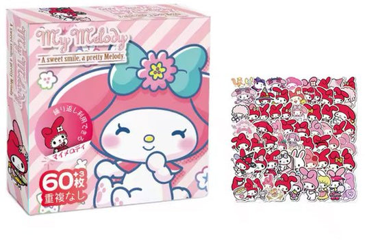 Sanrio - My Melody stickermix - 60 stuks - stickers - Cinnamoroll - Hello Kitty - Kuromi - PomPomPurin - Pochacco - Kawaii | Laptop | Ereader | Bullet Journal