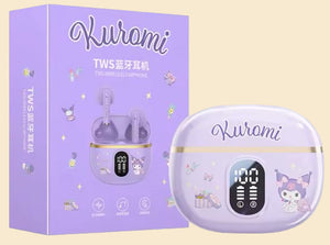 Sanrio - Kuromi draadloze oordopjes - bluetooth oordopjes - digitaal scherm - 6 uur speeltijd - Kawaii - Cinnamoroll - Hello Kitty - My Melody - PomPomPurin - Pochacco