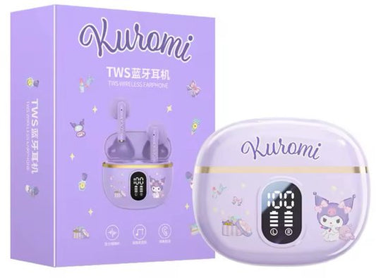 Sanrio - Kuromi draadloze oordopjes - bluetooth oordopjes - digitaal scherm - 6 uur speeltijd - Kawaii - Cinnamoroll - Hello Kitty - My Melody - PomPomPurin - Pochacco