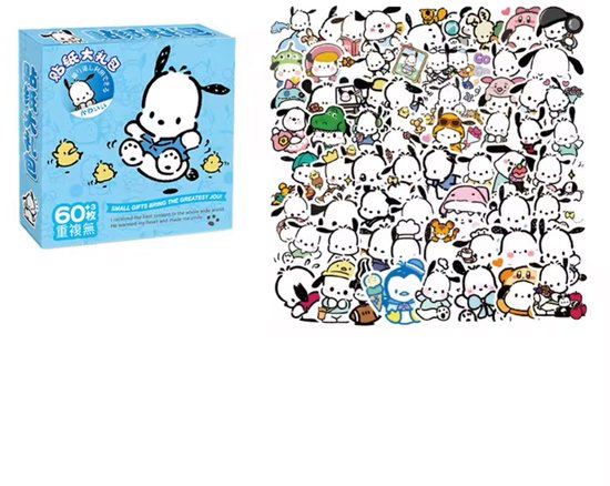 Sanrio - Pochacco stickermix - 60 stuks - stickers - Cinnamoroll - Hello Kitty - My Melody - PomPomPurin - Kuromi - Kawaii | Laptop | Ereader | Bullet Journal