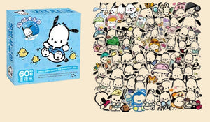 Sanrio - Pochacco stickermix - 60 stuks - stickers - Cinnamoroll - Hello Kitty - My Melody - PomPomPurin - Kuromi - Kawaii | Laptop | Ereader | Bullet Journal