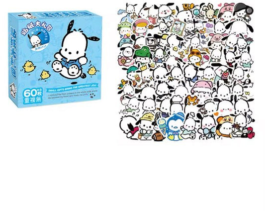 Sanrio - Pochacco stickermix - 60 stuks - stickers - Cinnamoroll - Hello Kitty - My Melody - PomPomPurin - Kuromi - Kawaii | Laptop | Ereader | Bullet Journal