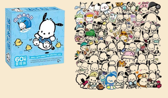 Sanrio - Pochacco stickermix - 60 stuks - stickers - Cinnamoroll - Hello Kitty - My Melody - PomPomPurin - Kuromi - Kawaii | Laptop | Ereader | Bullet Journal