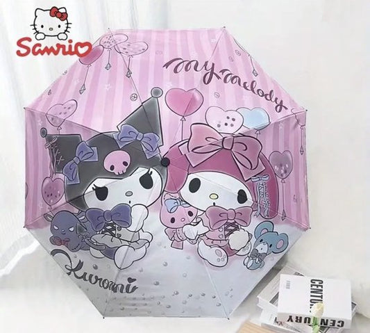 Sanrio - Kuromi & My Melody paraplu - opvouwbaar - Kuromi - Hello Kitty - Cinnamoroll - PomPomPurin - Pochacco - kawaii