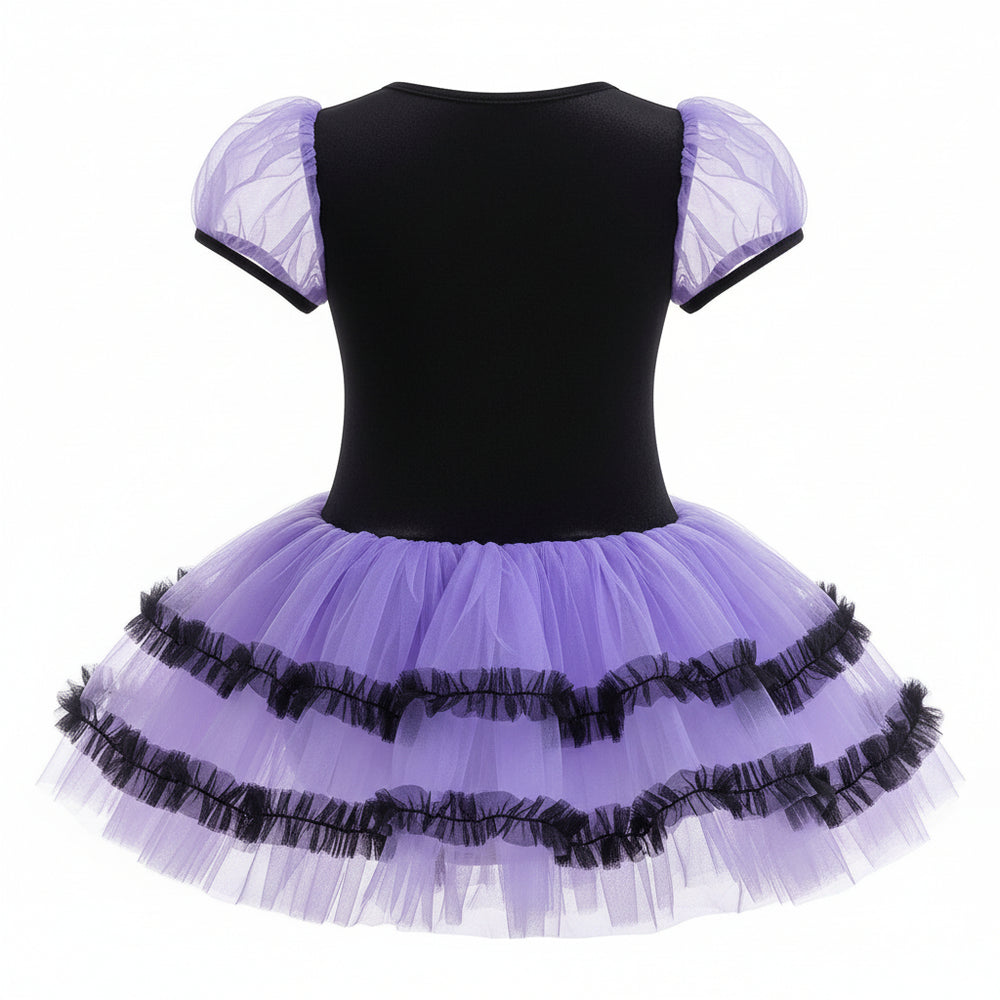 Sanrio - Kuromi jurk en haarband - Kuromi oortjes - maat 110-116 - verkleedkleding - kostuumoutfit - carnaval - My Melody - Hello Kitty - Cinnamoroll - PomPomPurin - Pochacco - Kawaii