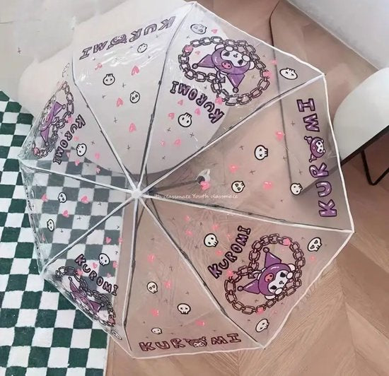 Sanrio - Kuromi paraplu - transparant - Cinnamoroll - Hello Kitty - My Melody - PomPomPurin - Pochacco - cadeau - Kawaii