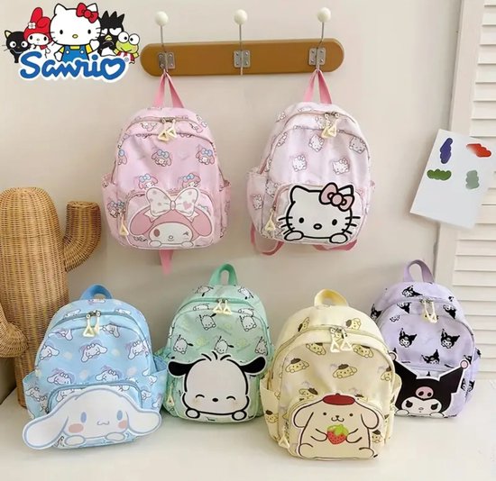 Sanrio - My Melody rugtas - 28 cm - rugzak - schooltas - kawaii - Kuromi - Hello Kitty - Cinnamoroll - PomPomPurin - Pochacco
