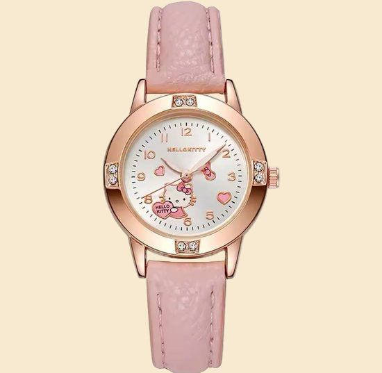 Sanrio - Hello Kitty horloge - roze - PU leren bandje - Cinnamoroll - Kuromi - My Melody - PomPomPurin - Pochacco - cadeau - Kawaii