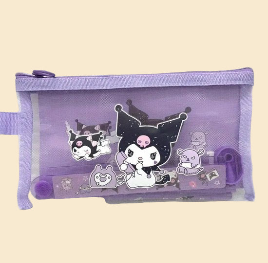Sanrio - Kuromi schrijfwarenset - met etui - cadeauset - geschenkset - Cinnamoroll - Hello Kitty - My Melody - PomPomPurin - Pochacco - Kawaii