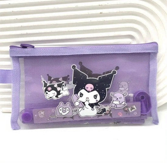 Sanrio - Kuromi schrijfwarenset - met etui - cadeauset - geschenkset - Cinnamoroll - Hello Kitty - My Melody - PomPomPurin - Pochacco - Kawaii