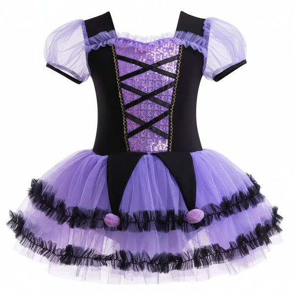 Kuromi jurk en haarband - Kuromi oortjes - maat 122-128