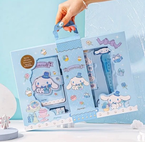 Sanrio - Cinnamoroll luxe schrijfset - notitieboek met magnetische sluiting - pen - stickers - cadeauset - geschenl- Kuromi - Hello Kitty - My Melody - PomPomPurin - Pochacco - cadeau - Kawaii