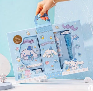 Sanrio - Cinnamoroll luxe schrijfset - notitieboek met magnetische sluiting - pen - stickers - cadeauset - geschenl- Kuromi - Hello Kitty - My Melody - PomPomPurin - Pochacco - cadeau - Kawaii