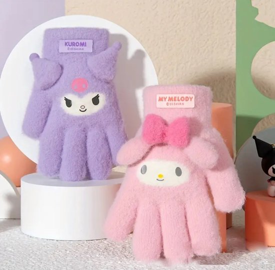 Sanrio - My Melody handschoenen - roze - fleece - Kuromi - Cinnamoroll - Hello Kitty - PomPomPurin - Pochacco - cadeau - Kawaii