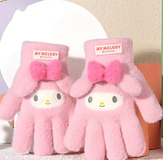 Sanrio - My Melody handschoenen - roze - fleece - Kuromi - Cinnamoroll - Hello Kitty - PomPomPurin - Pochacco - cadeau - Kawaii