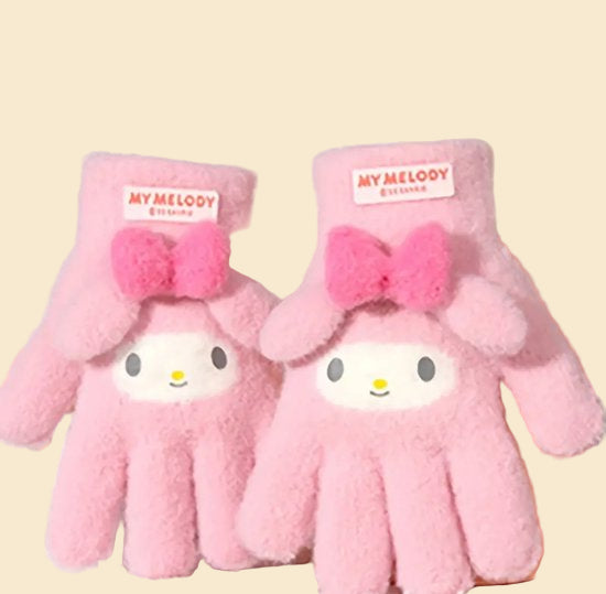 Sanrio - My Melody handschoenen - roze - fleece - Kuromi - Cinnamoroll - Hello Kitty - PomPomPurin - Pochacco - cadeau - Kawaii
