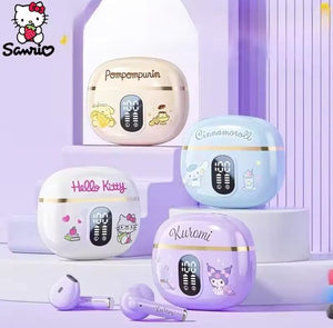 Sanrio - Kuromi draadloze oordopjes - bluetooth oordopjes - digitaal scherm - 6 uur speeltijd - Kawaii - Cinnamoroll - Hello Kitty - My Melody - PomPomPurin - Pochacco