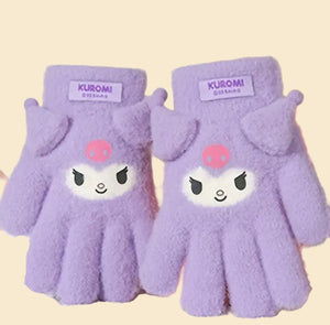 Sanrio - Kuromi handschoenen - paars - fleece - Kuromi - Hello Kitty - My Melody - PomPomPurin - Pochacco - Kawaii