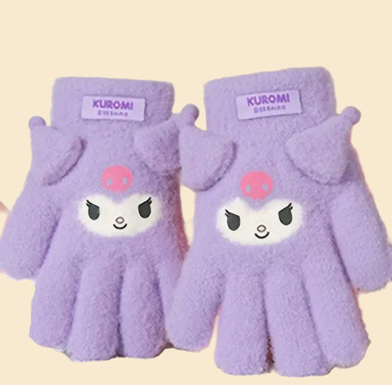 Sanrio - Kuromi handschoenen - paars - fleece - Kuromi - Hello Kitty - My Melody - PomPomPurin - Pochacco - Kawaii