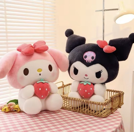 Sanrio - Kuromi knuffel - met aarbei - My Melody - Hello Kitty - Cinnamoroll - PomPomPurin - Pochacco - Kawaii