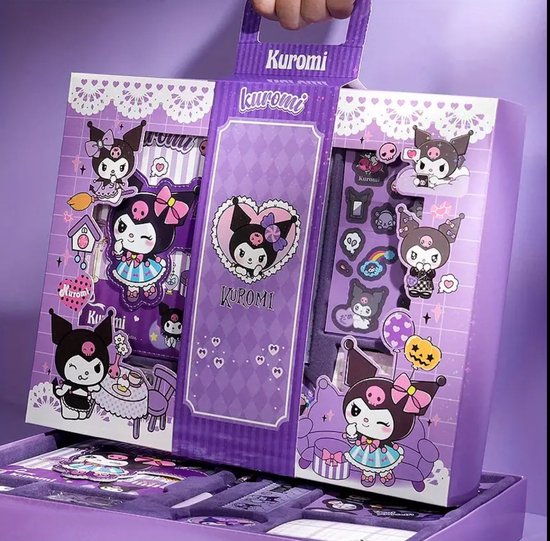 Sanrio - Kuromi luxe schrijfset - notitieboek met magnetische sluiting en pen - cadeauset - geschenkset - Cinnamoroll - Hello Kitty - My Melody - PomPomPurin - Pochacco - Kawaii