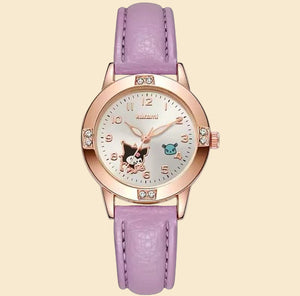 Sanrio - Kuromi horloge - paars - PU leren bandje - Cinnamoroll - Hello Kitty - My Melody - PomPomPurin - Pochacco - cadeau - Kawaii