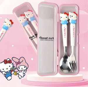 Sanrio - Hello Kitty bestekset - lepel en vork - Kuromi - My Melody - Cinnamoroll - PomPomPurin - Pochacco - kawaii