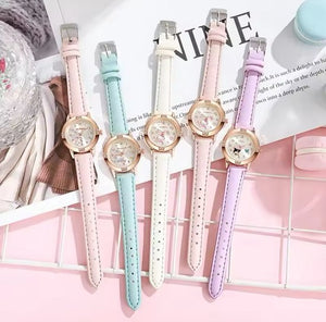 Sanrio - Hello Kitty horloge - roze - PU leren bandje - Cinnamoroll - Kuromi - My Melody - PomPomPurin - Pochacco - cadeau - Kawaii