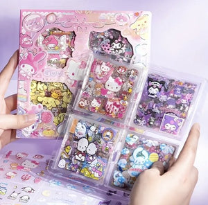 Sanrio - Sanrio & friends - PET stickers 100 st. - Kuromi - Cinnamoroll - Hello Kitty - My Melody - PomPomPurin - Pochacco - kawaii