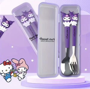 Sanrio - Kuromi bestekset - lepel en vork - My Melody - Hello Kitty - Cinnamoroll - PomPomPurin - Pochacco - kawaii