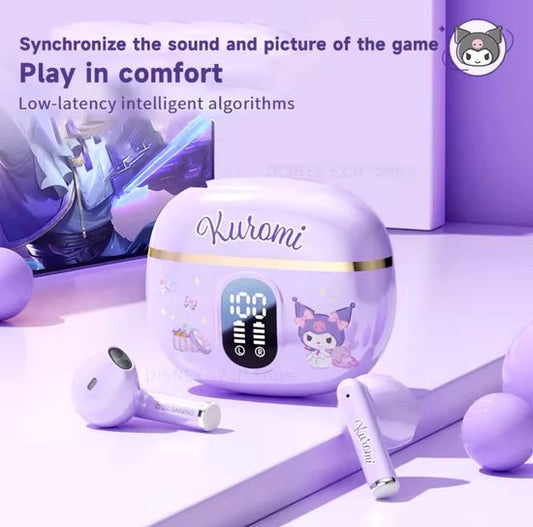 Sanrio - Kuromi draadloze oordopjes - bluetooth oordopjes - digitaal scherm - 6 uur speeltijd - Kawaii - Cinnamoroll - Hello Kitty - My Melody - PomPomPurin - Pochacco