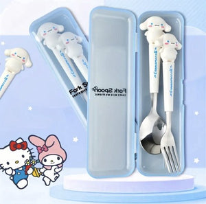 Sanrio - Cinnamoroll bestekset - lepel en vork - Kuromi - Hello Kitty - My Melody - PomPomPurin - Pochacco - cadeau kawaii