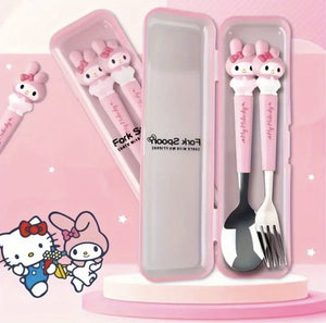 Sanrio - My Melody bestekset - lepel en vork - Kuromi - Hello Kitty - Cinnamoroll - PomPomPurin - Pochacco - kawaii