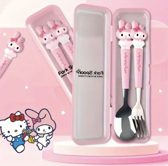 Sanrio - My Melody bestekset - lepel en vork - Kuromi - Hello Kitty - Cinnamoroll - PomPomPurin - Pochacco - kawaii