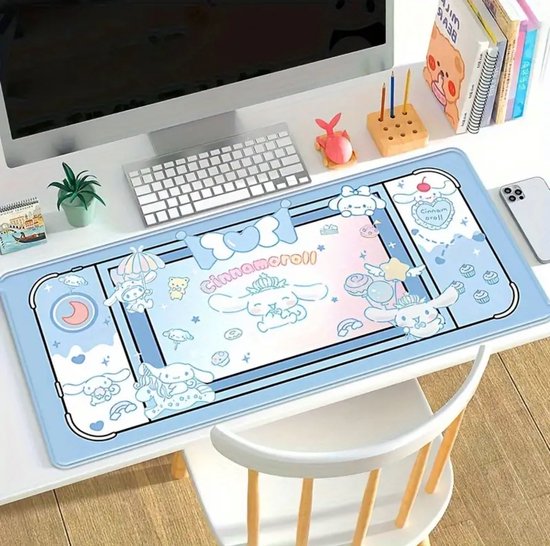 Sanrio - Cinnamoroll Muismat - Gaming Mousepad XL - Game Muismat - Onderlegger - Grote Muismat - Anti Slip - Desktop Mat - 60x30 CM - Hello Kitty - My Melody - Kuromi - PomPomPurin - Pochacco - cadeau - kawaii
