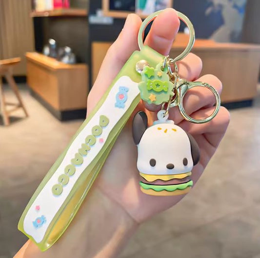 Sanrio - Pochacco Sleutelhanger - Groen - Hamburger - Verjaardagscadeau - Tashanger - Sleutelhanger - Hello Kitty - My Melody - Cinnamoroll - PomPomPurin - Kuromi - kawaii
