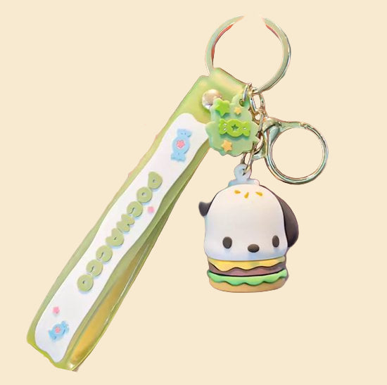 Sanrio - Pochacco Sleutelhanger - Groen - Hamburger - Verjaardagscadeau - Tashanger - Sleutelhanger - Hello Kitty - My Melody - Cinnamoroll - PomPomPurin - Kuromi - kawaii
