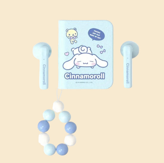 Sanrio - Cinnamoroll draadloze oordopjes - bluetooth oordopjes - in boekcover - boekvorm - met hanger - 6 uur speeltijd - Kawaii - Kuromi - Hello Kitty - My Melody - PomPomPurin - Pochacco