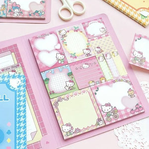 Sanrio - Hello Kitty sticky memoboek/notitieboek - Kuromi - Cinnamoroll - My Melody - PomPomPurin - Pochacco - cadeau - Kawaii