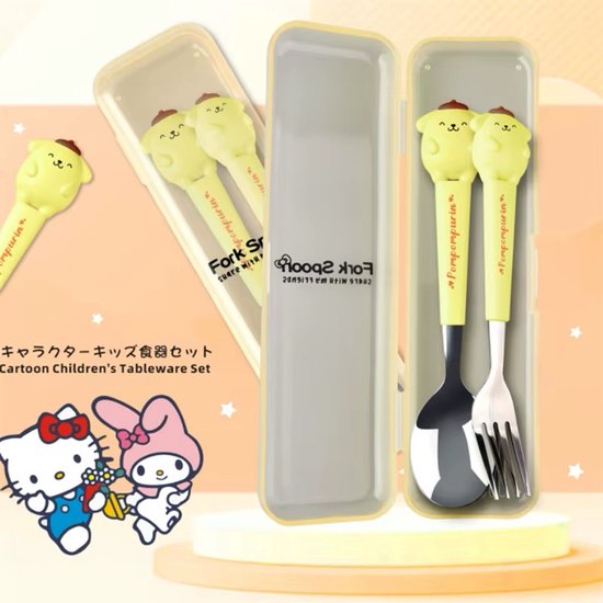 Sanrio - PomPomPurin bestekset - lepel en vork - My Melody - Hello Kitty - Cinnamoroll - Kuromi - Pochacco - kawaii