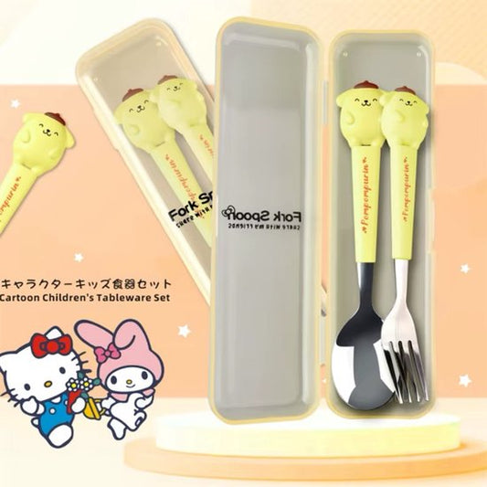 Sanrio - PomPomPurin bestekset - lepel en vork - My Melody - Hello Kitty - Cinnamoroll - Kuromi - Pochacco - kawaii
