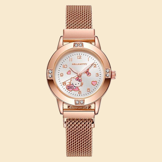 Sanrio - Hello Kitty horloge - metalen band - rosé goud - roze - Kuromi - My Melody - Cinnamoroll - PomPomPurin - Pochacco - kawaii