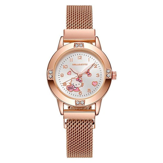 Sanrio - Hello Kitty horloge - metalen band - rosé goud - roze - Kuromi - My Melody - Cinnamoroll - PomPomPurin - Pochacco - kawaii