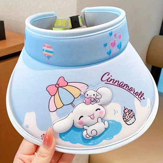 Sanrio - Cinnamoroll Zonneklep - Hoed - Zonnehoed - voor Zomer - UV-bescherming - Open-Top Design - Kawaii - Cinnamoroll - Hello Kitty - My Melody - PomPomPurin - Pochacco